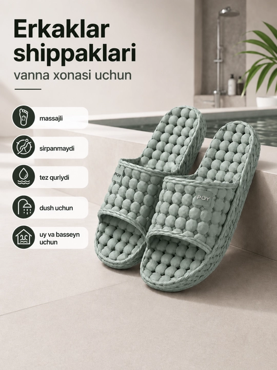 Massajli tapichka erkaklar, erkaklar tapochkasi, slansi erkaklar uchun