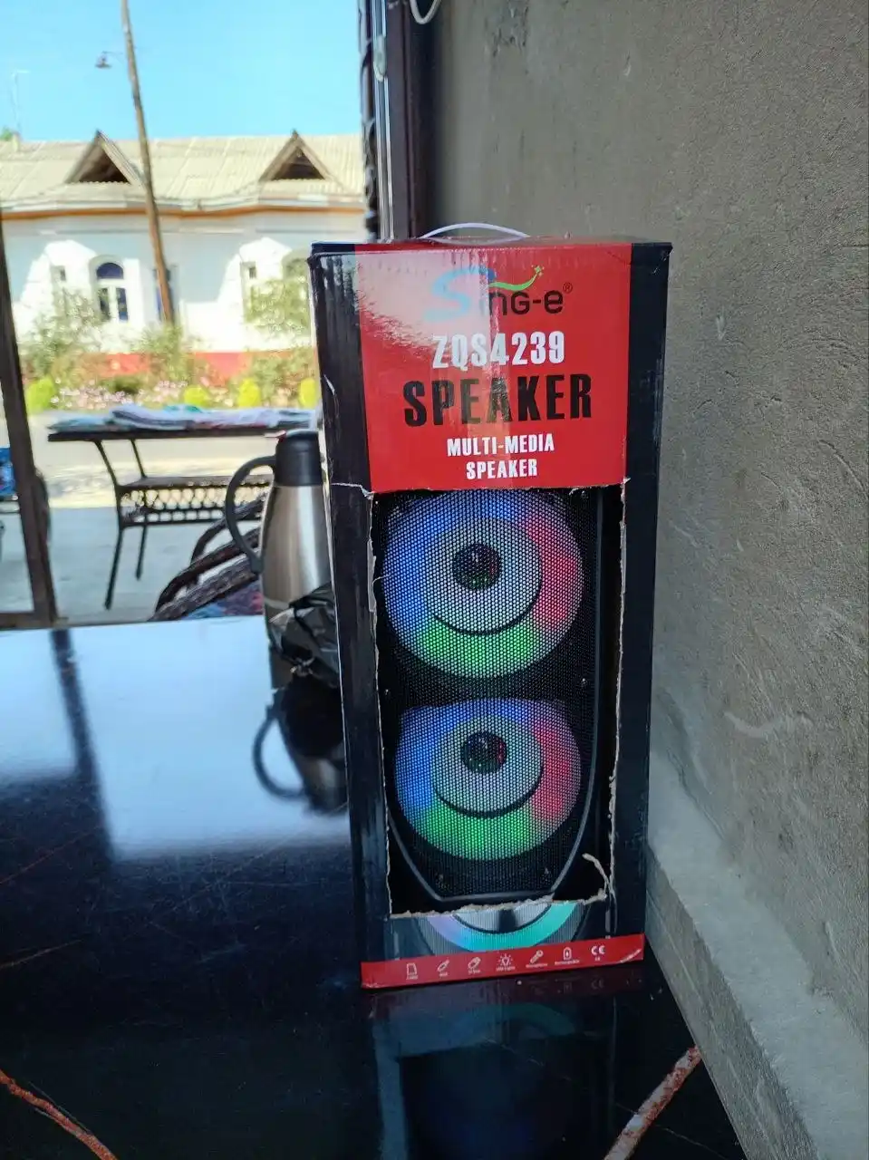 Katta simsiz Bluetooth karnay, karaoke, RGB yoritgichli, mikrofon va pultli