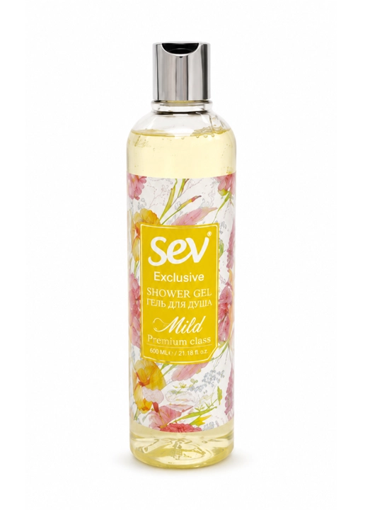 Гель для душа SEV Exclusive Mild, 600 мл, мягкое очищение, для ежедневного использования