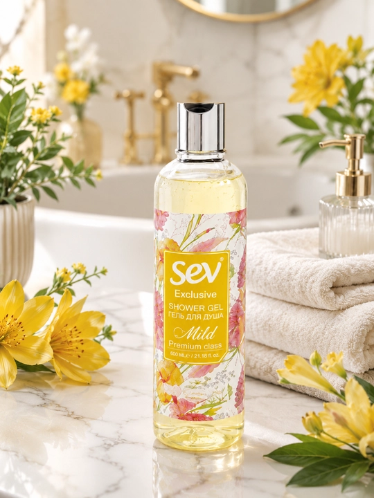Гель для душа SEV Exclusive Mild, 600 мл, мягкое очищение, для ежедневного использования