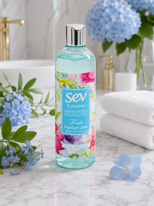 Гель для душа SEV Exclusive Mild, 600 мл, мягкое очищение, для ежедневного использования