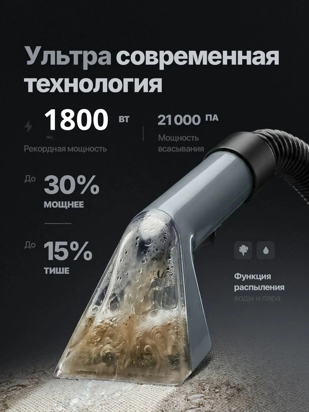 Портативный пылесос для точечной уборки AOTE AT-3016, пылесос для мойки, 1800 Вт