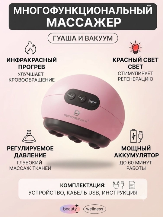 Вакуумный массажер для тела, электрический, антицеллюлитный аппарат гуаша, банки - 