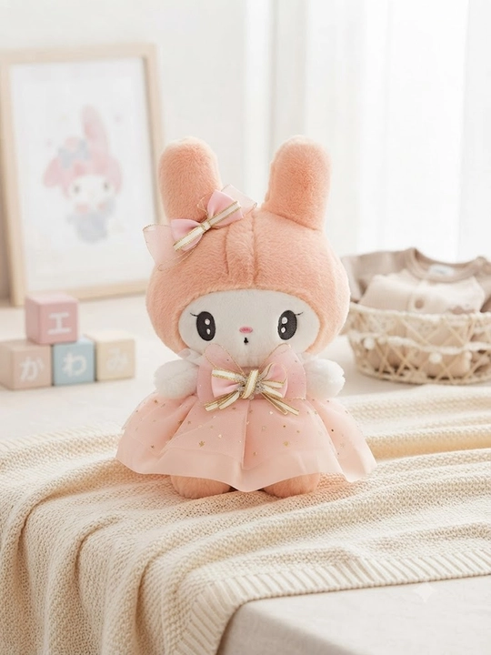 Плюшевая My Melody 35 см –милый мягкий кролик в розовом платье , подарок для детей и фанатов - 