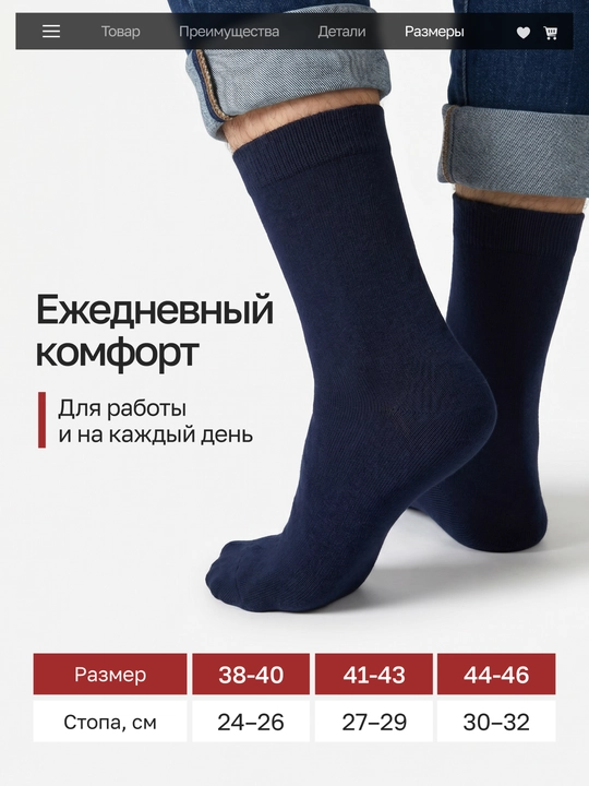 Erkaklar uchun klassik uzun paypoq, 5 juft