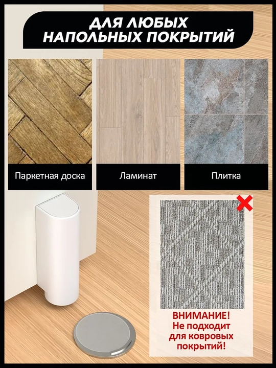 Eshik uchun magnitli pol tayanchi, parmalashsiz, zarbadan kuchli himoya