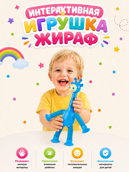 Jirafa antistress bolalar o‘yinchog‘i — bolalar va kattalar uchun - 