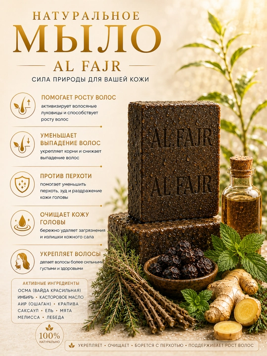 Черное Мыло от AL Fajr для роста волос