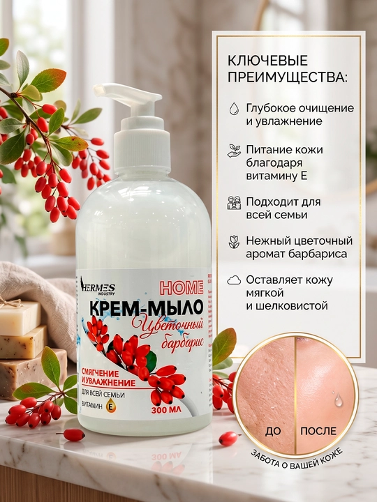 HL0011124 Hermes Industry: HOME Liana крем-мыло с ароматом барбариса 300 мл - 