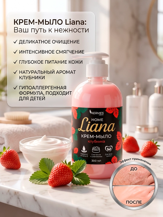 HL0040825 Hermes Industry: HOME Liana qulupnay hidli krem-sovuni, 300 ml - 