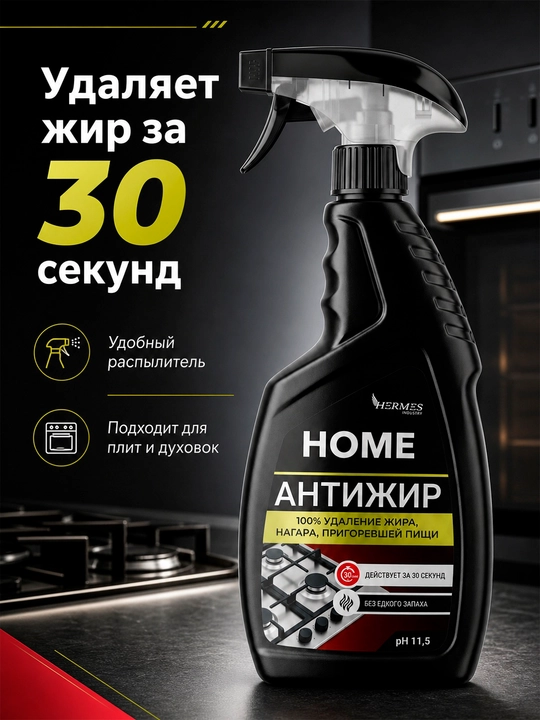 AH0030224 Hermes Industry HOME AF Моющее и чистящее средство Антижир спрей 500 мл - 