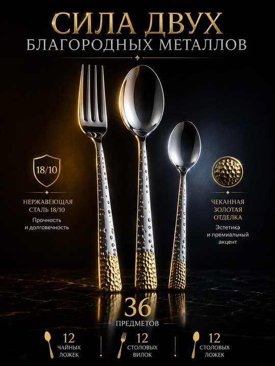 VICALINA premium dasturxon asboblari to‘plami, 36 ta buyum, 12 kishilik - 