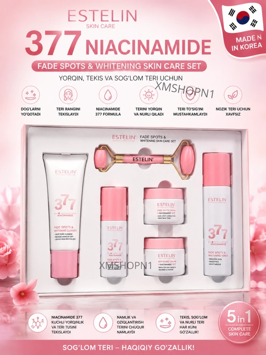 ESTELIN Water Bank Hyaluronic 5 tasi 1 da, chuqur namlovchi, oqartiruvchi, teri parvarish nabori - 