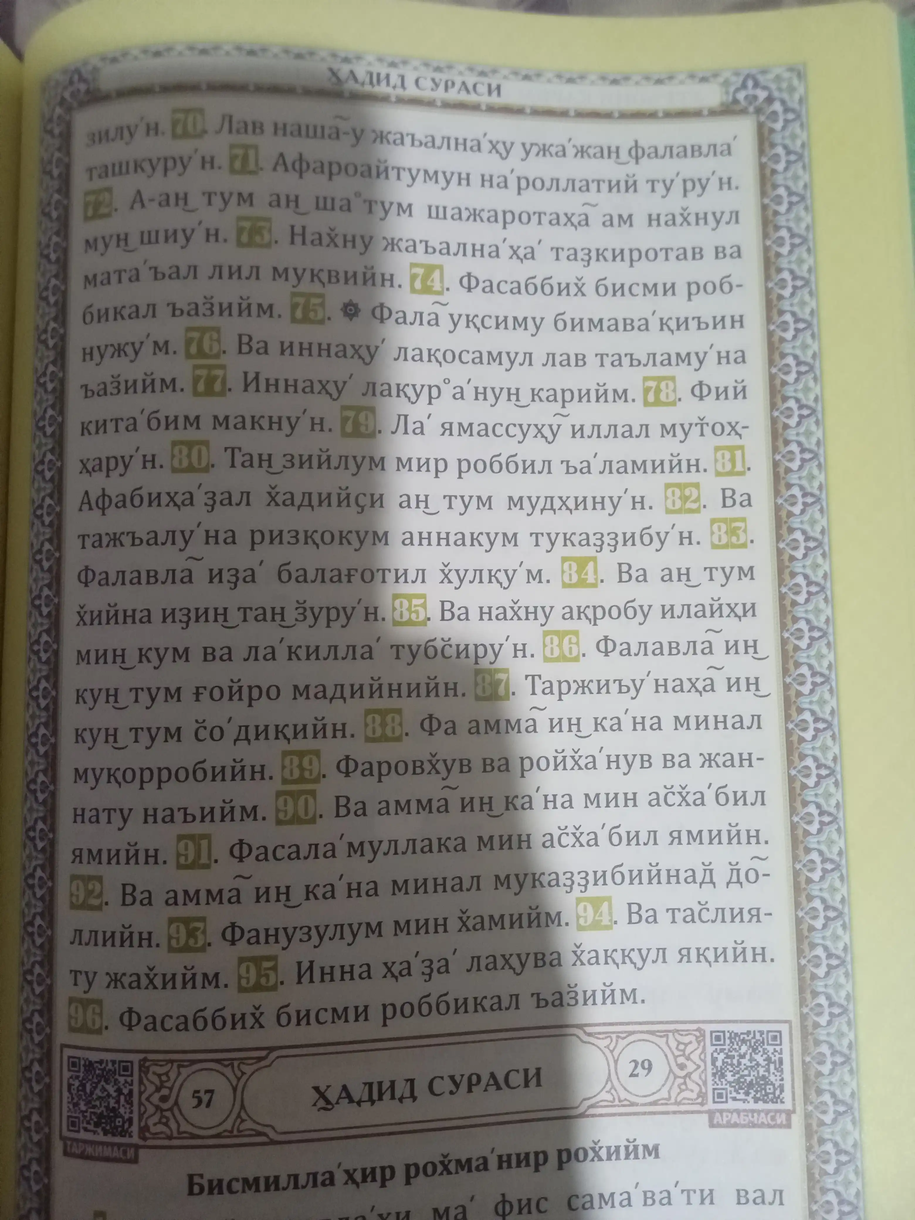 Куръони Карим суралари ва дуолари фазилати