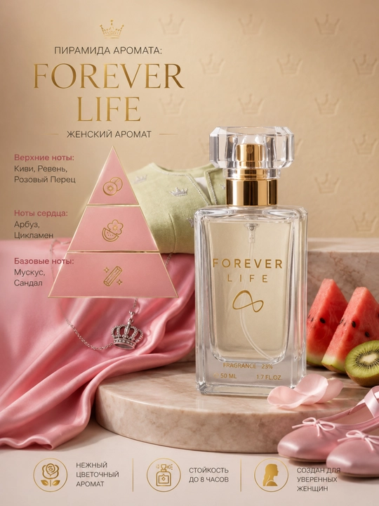 Ayollar uchun atir, Eau de Parfum, Forever Life Airia, 50 ml