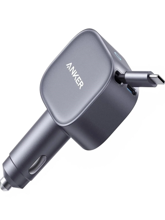Anker Nano Car Charger 75W avtomobil zaryadlovchi, tortib chiqiladigan USB-C kabel