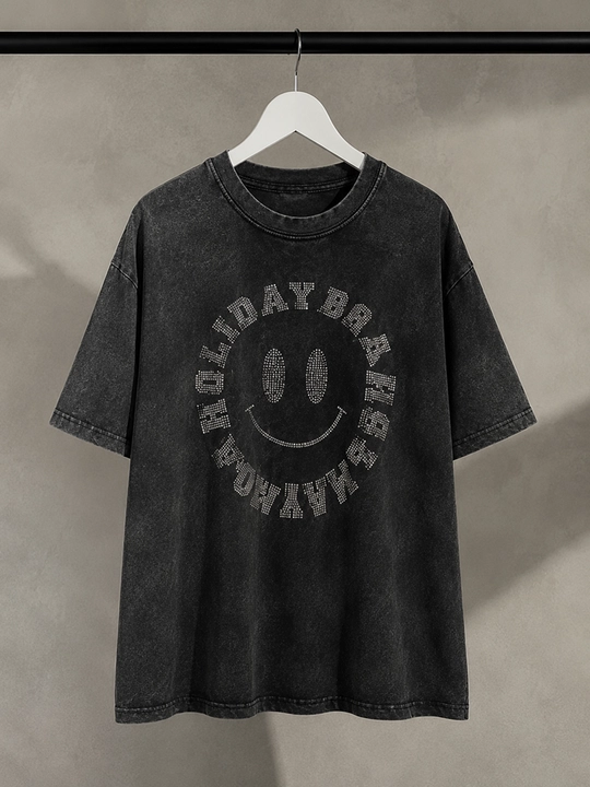 Футболка Oversize, с принтом из камней, 42-52