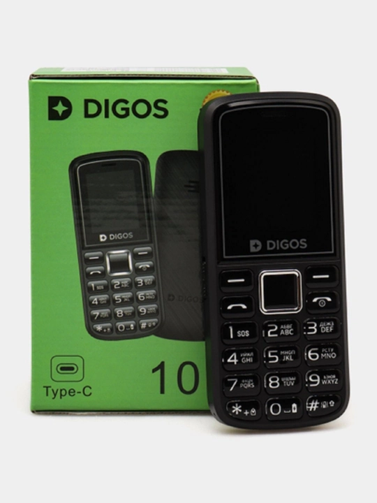 Knopkali telefon Digos 101, 1000mAh batareyka, 1.77" Screen, 2talik SIM karta, Type-C
