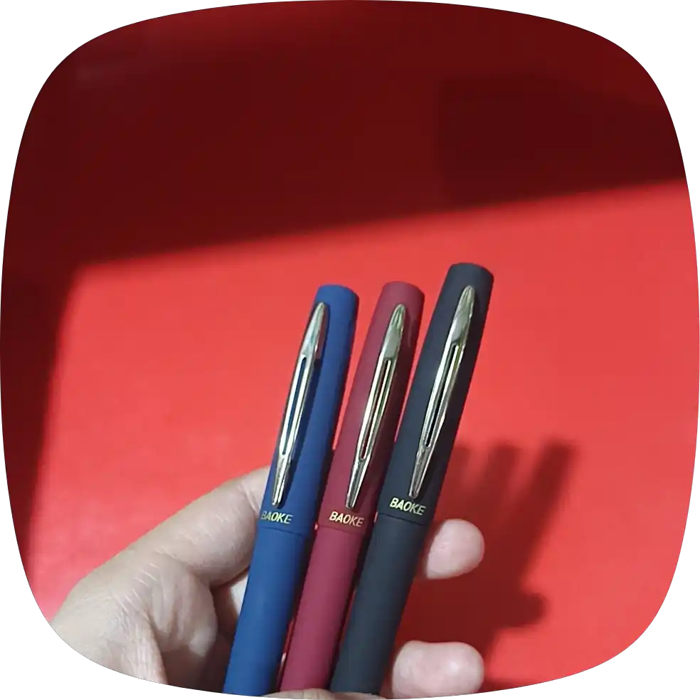 BAOKE 1 mm gel ruchkalar to‘plami, 3 dona (ko‘k, qizil, qora)