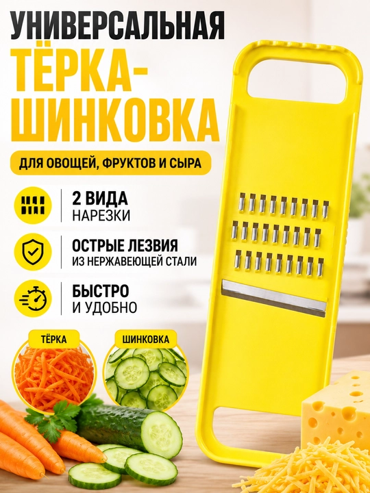 Терка овощерезка ручная для овощей и фруктов, кухонная многофункциональная - 
