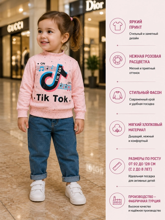 Tik Tok uslubidagi qizlar uchun tukli svitshot, issiq va zamonaviy  - 