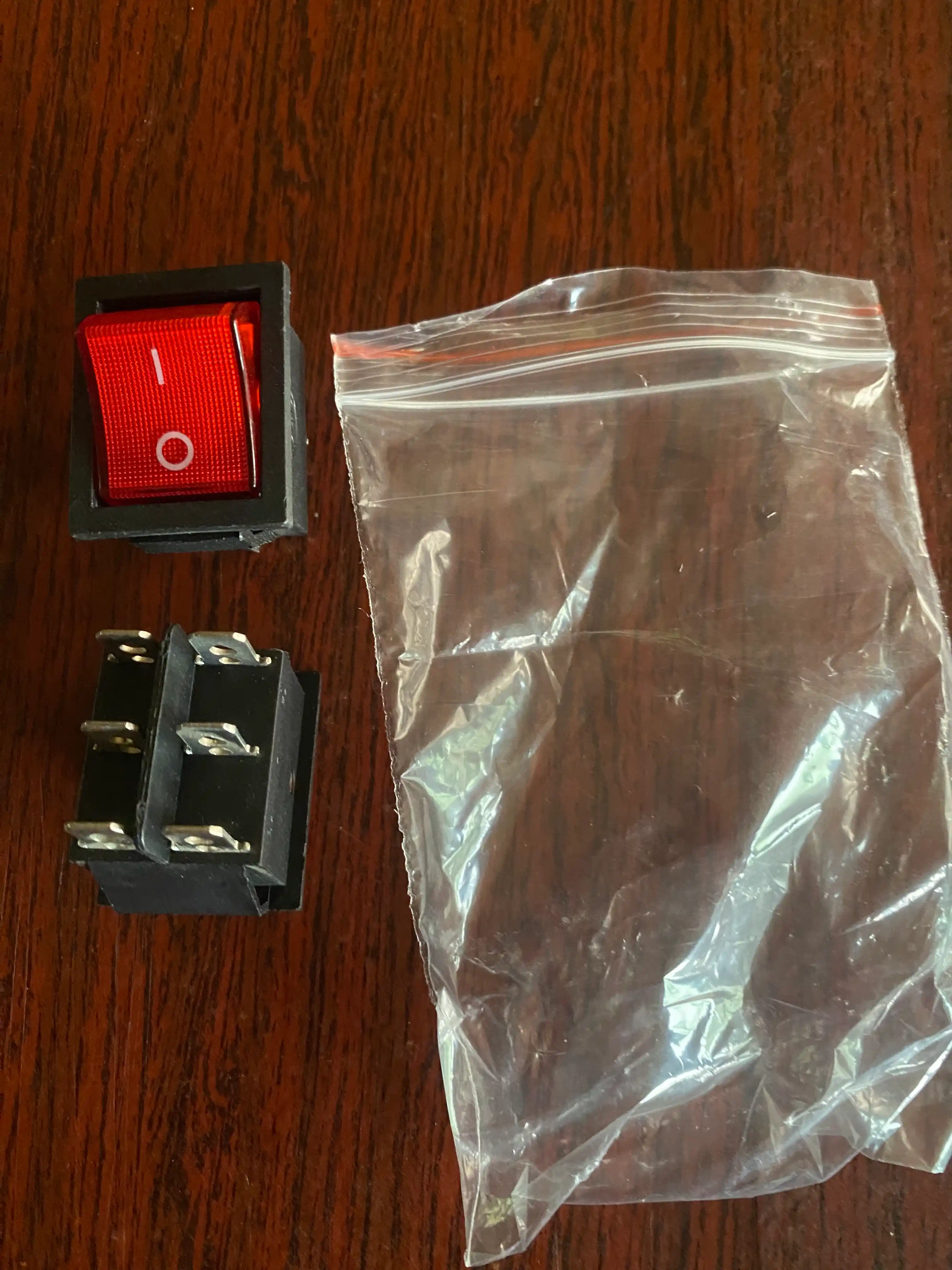 Клавишный переключатель KCD4 с подсветкой, 16A 250V, 6 контактов, ON-OFF, 2 шт