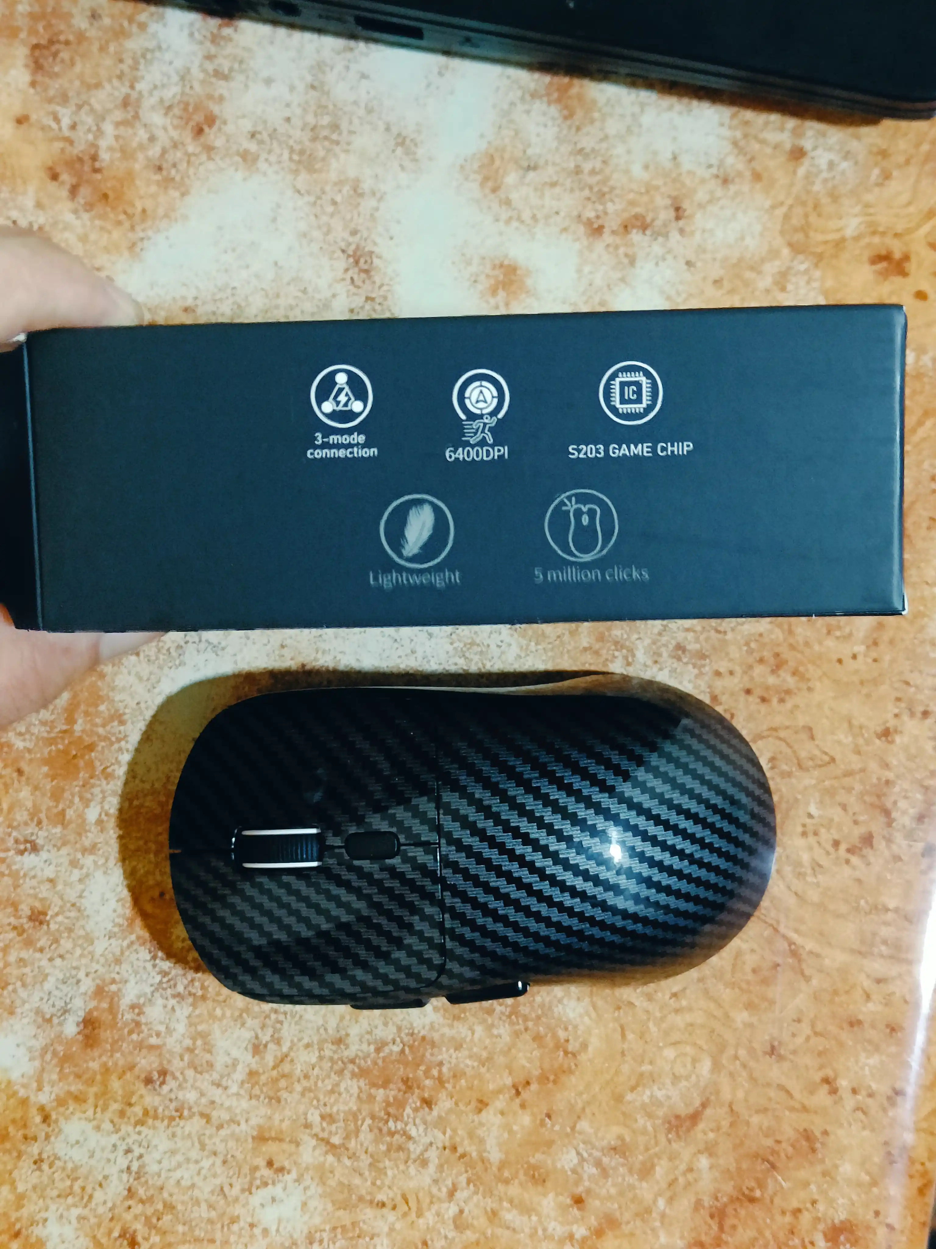 Трехрежимная мышь Bluetooth 5.2, 2.4G USB и Type-C, 6400 DPI, 50 г