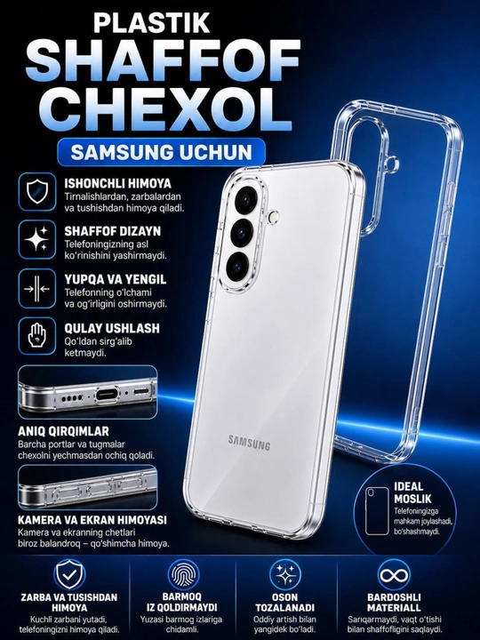 Plastik chexol samsung uchun