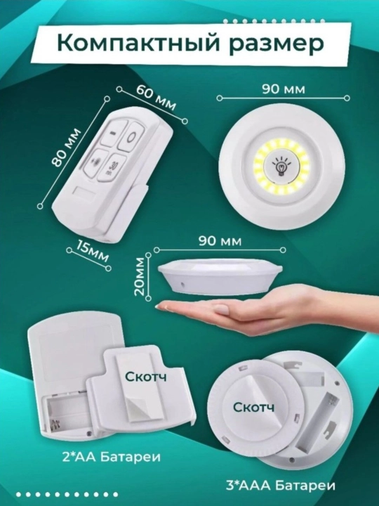 LED лампа с пультом дистанционного управления, 3 штуки, набор светодиодных лампочек