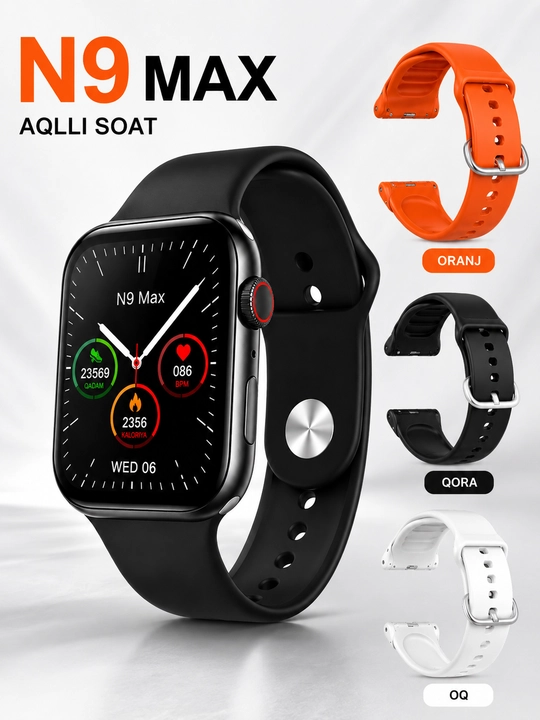 N9 Max aqlli soat, 2.01" HD ekran, Android va iPhone uchun - 