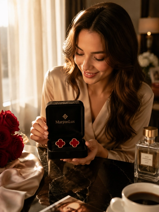 Серьги женские, Van Cleef, с фианитами, золотистые и серебристые