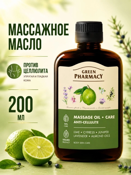 Универсальное массажное масло для тела и волос, антицеллюлитное, расслабляющее, 200 мл