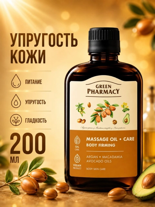 Универсальное массажное масло для тела и волос, антицеллюлитное, расслабляющее, 200 мл
