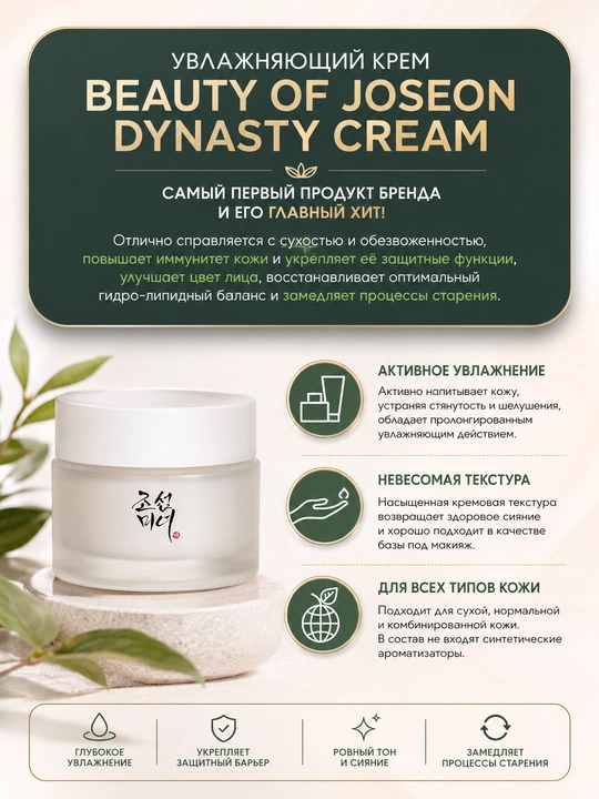 Увлажняющий крем для лица с женьшенем Beauty of Joseon Dynasty Cream, питательный