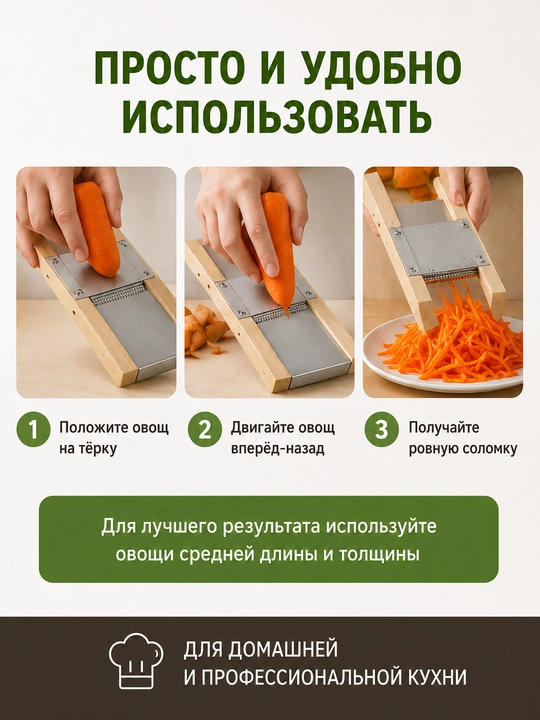 Karam to‘g‘ragich, qo‘l sabzavot to‘g‘ragich va zanglamas po‘lat mandolina