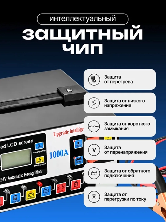 Зарядное устройство импульсное для авто аккумулятора 12V / 24V 2A-6A