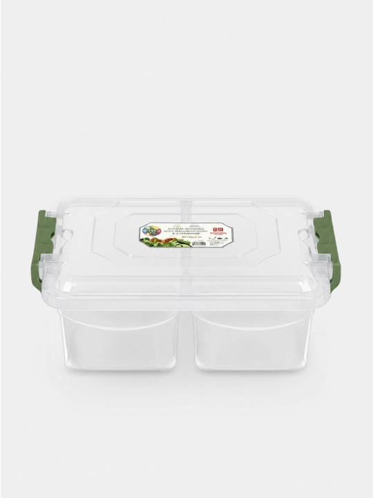Контейнер прямоугольный с ручками для хранения продуктов, вещей, органайзер
