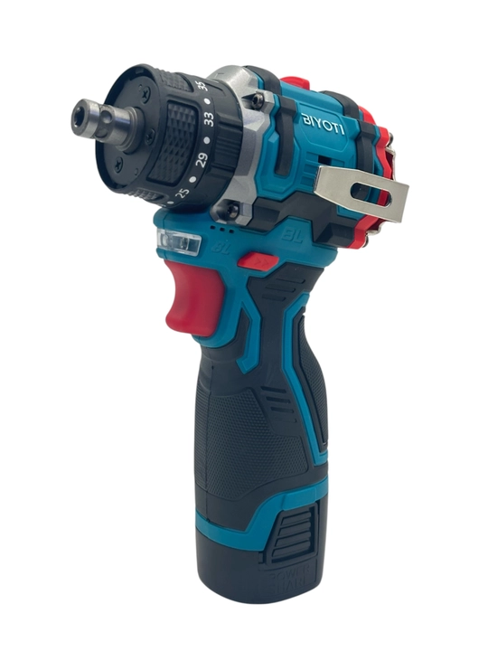 Аккумуляторный шуруповерт BIYOTI 1015CR бесщеточный с ударом 16.8V, 45 N/m, 2 патрона