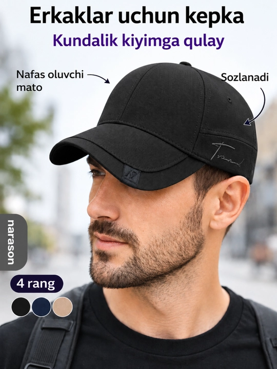 Erkaklar kepkasi, NARASON, klassik dizayn, sozlanadigan, 5 rang - 