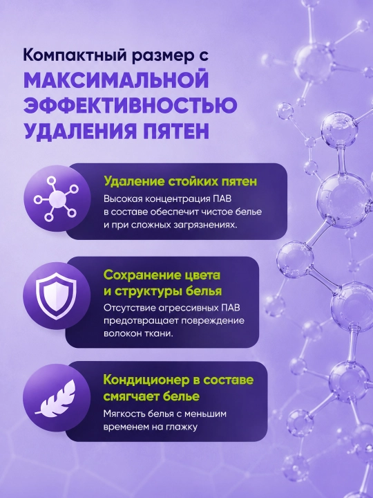 Супер концентрированный листовой порошок для стирки, 24 шт, для всех типов стиральных машин