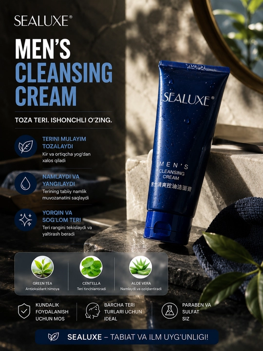 Очищающий крем для лица deep cleansing глубокое очищение, увлажнение, отбеливание, уход кожи