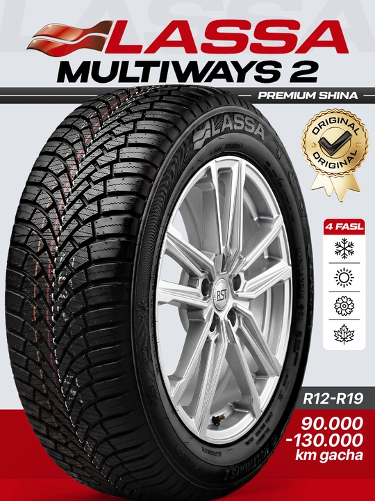 Lassa Multiways 2, Технология Bridgestone, Премиальная всесезонная шина, Качество Турции - 