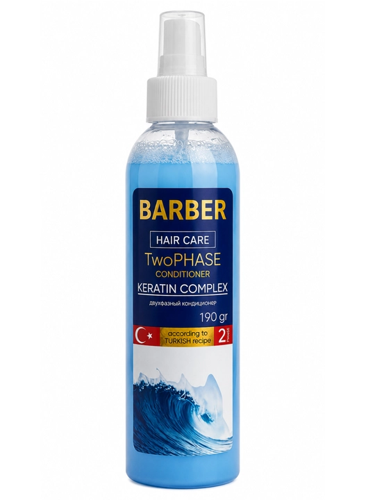 Soch va soqol uchun ikki fazali keratinli konditsioner BARBER, 190 g