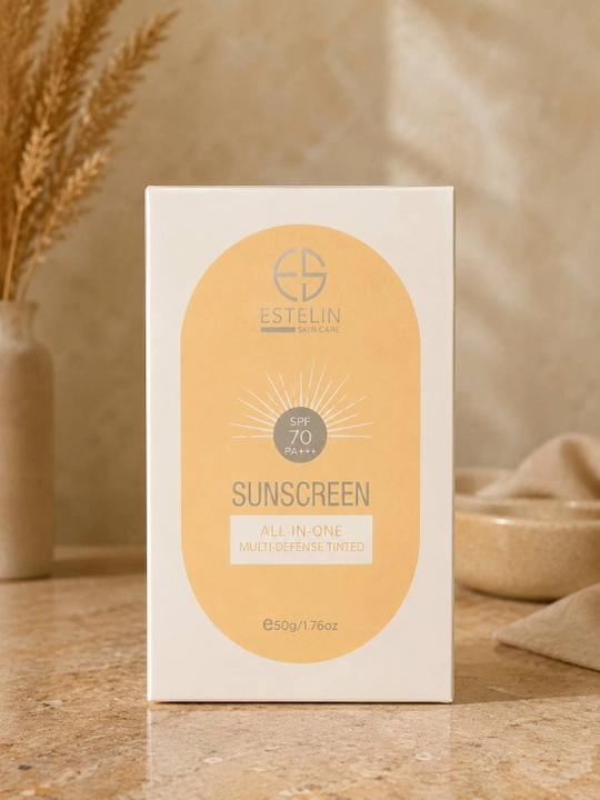 Крем от солнца тонирующий Estelin Sunscreen SPF 70 PA+++, 50 гр - 
