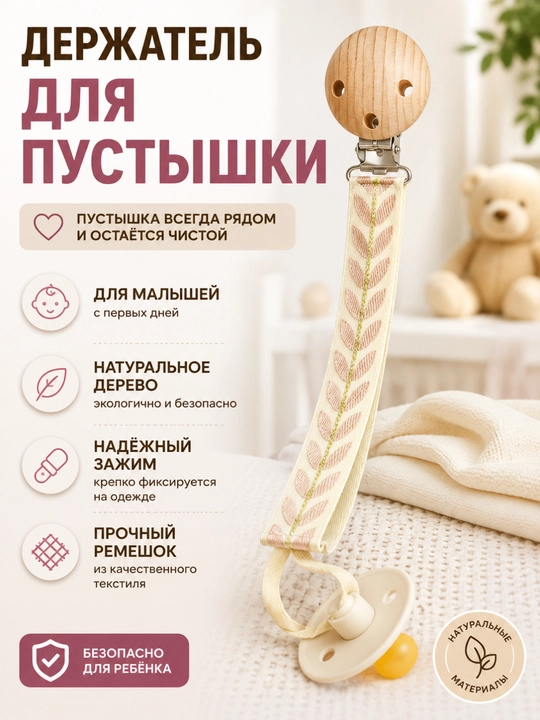 Держатель для пустышки, Клипса для пустышки, Держатель для соски - 