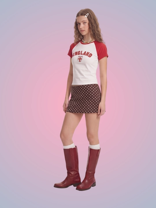 MIYO ayollar uchun futbol uslubidagi Y2K crop top, paxta va elastan
