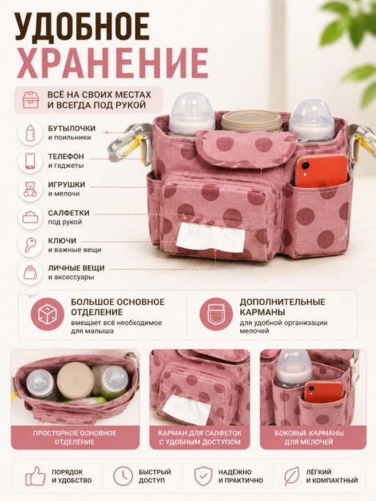 Органайзер для детской коляски - 