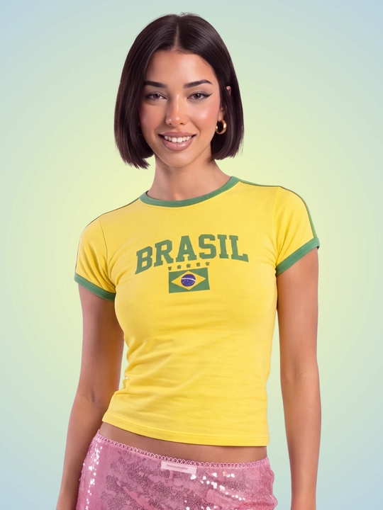 MIYO ayollar uchun futbol uslubidagi Y2K crop top, paxta va elastan