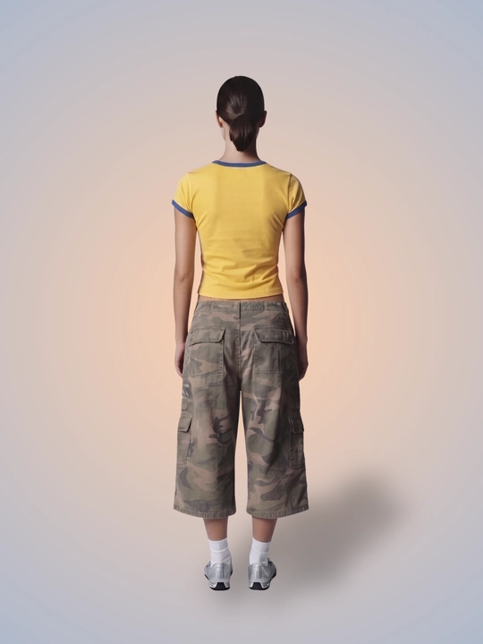 MIYO ayollar uchun futbol uslubidagi Y2K crop top, paxta va elastan