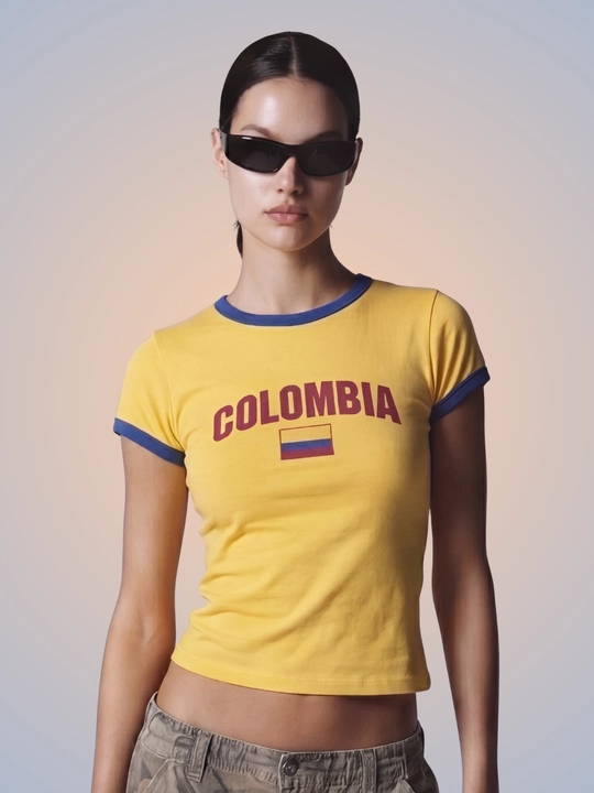 MIYO ayollar uchun futbol uslubidagi Y2K crop top, paxta va elastan
